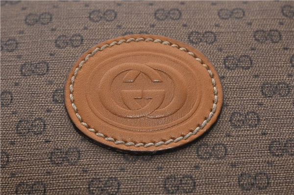 Authentic GUCCI Micro GG PVC Leather Hand Bag Purse Brown 6026C