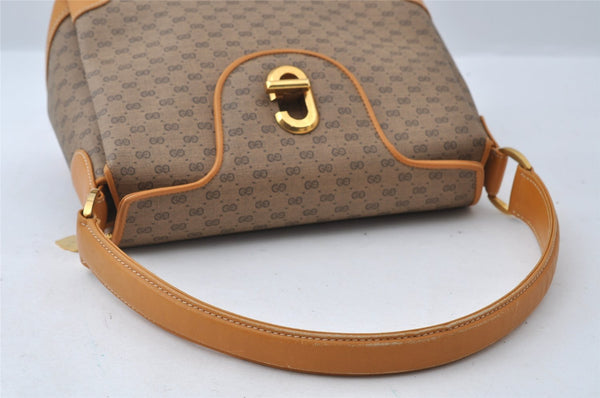 Authentic GUCCI Micro GG PVC Leather Shoulder Hand Bag Purse Brown Junk 6030I