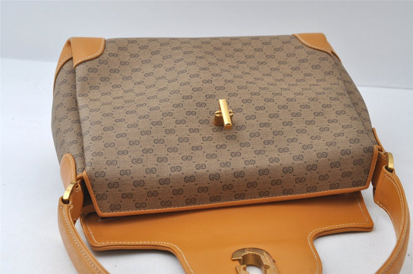 Authentic GUCCI Micro GG PVC Leather Shoulder Hand Bag Purse Brown Junk 6030I