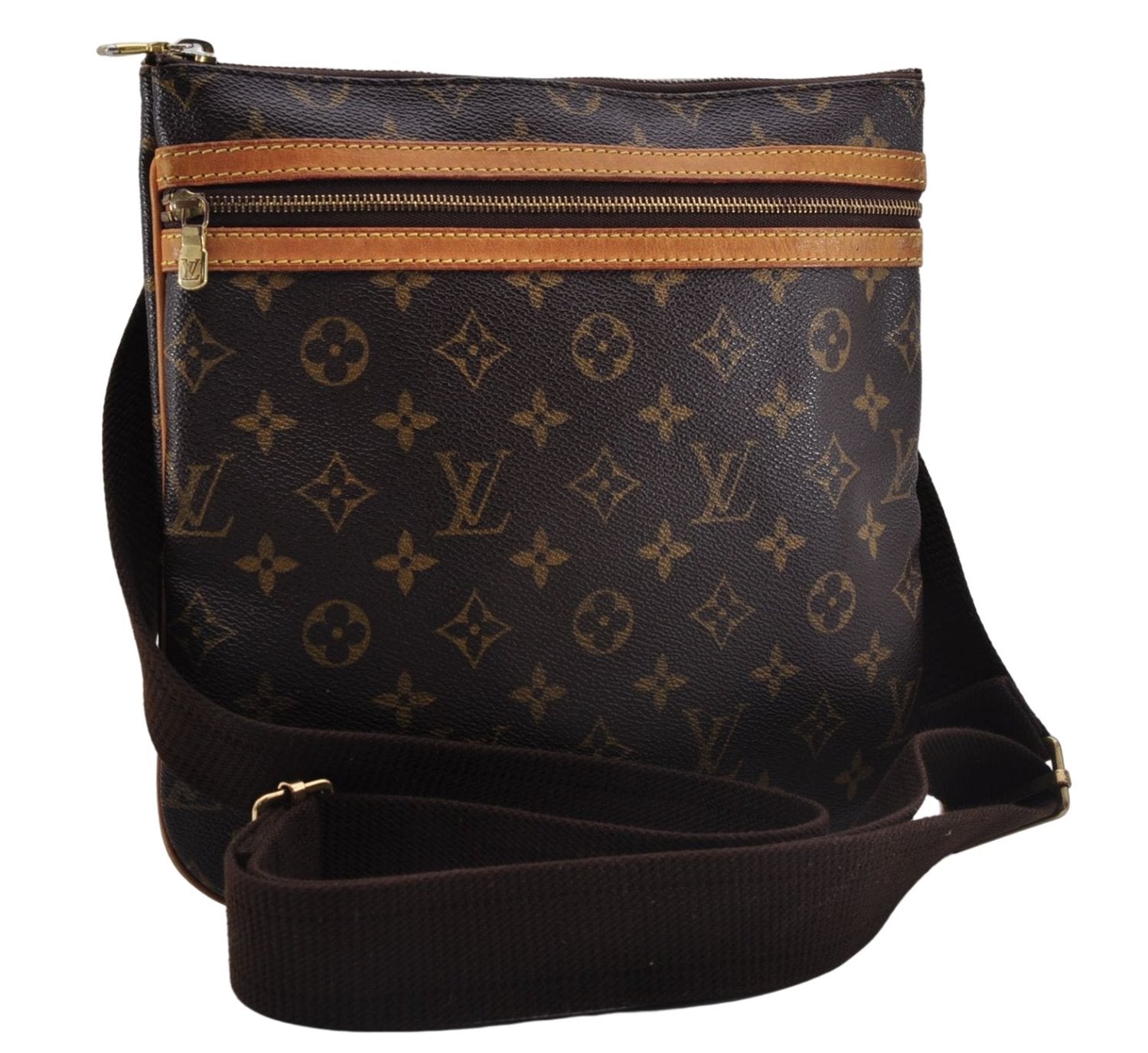 Auth Louis Vuitton Monogram Pochette Bosphore Shoulder Cross Bag M40044 LV 6031E