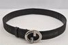 Authentic GUCCI Belt Canvas Leather 76.5-81.5cm 30.1-32.1" 106412 Brown 6031I