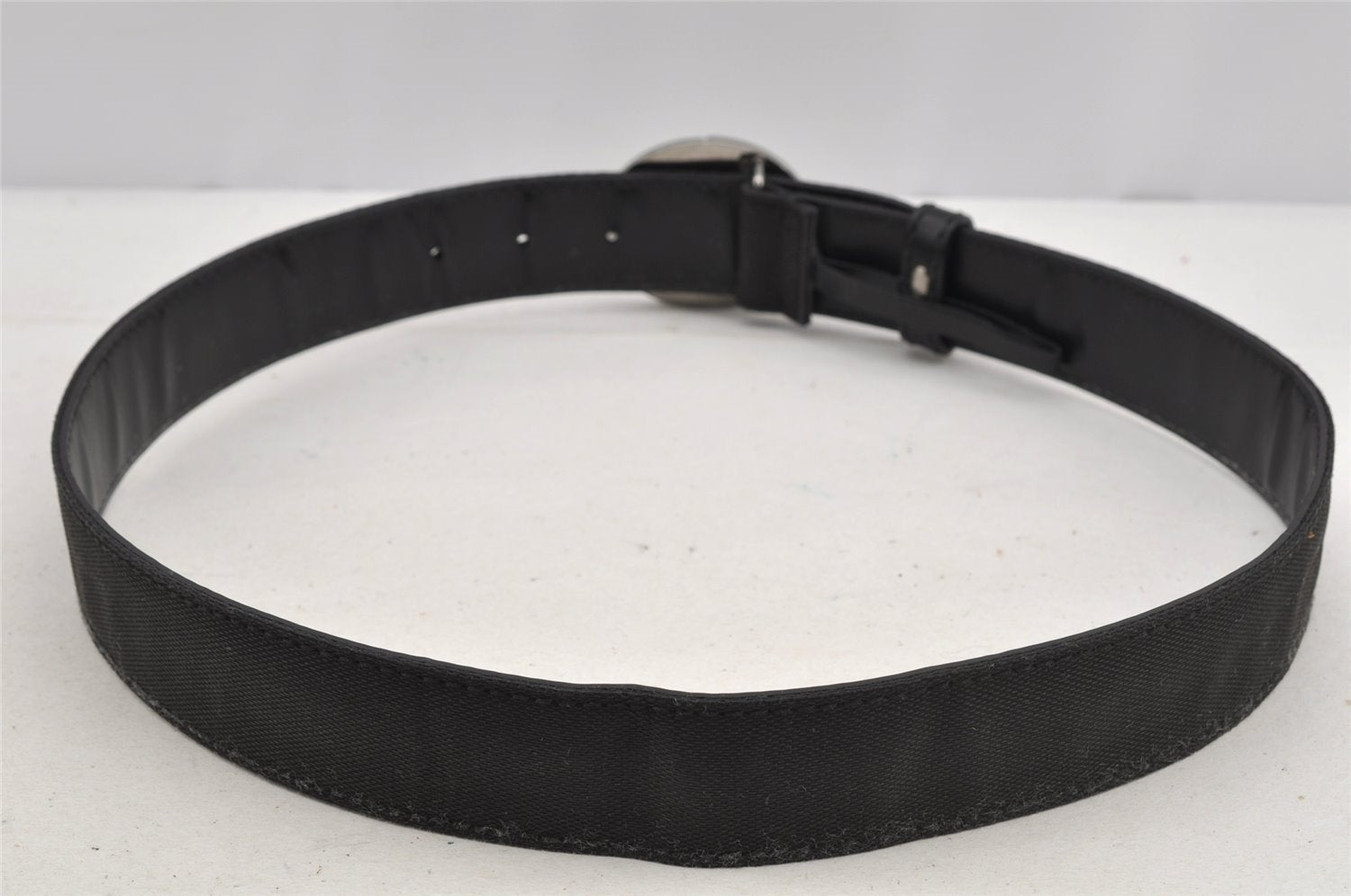 Authentic GUCCI Belt Canvas Leather 76.5-81.5cm 30.1-32.1