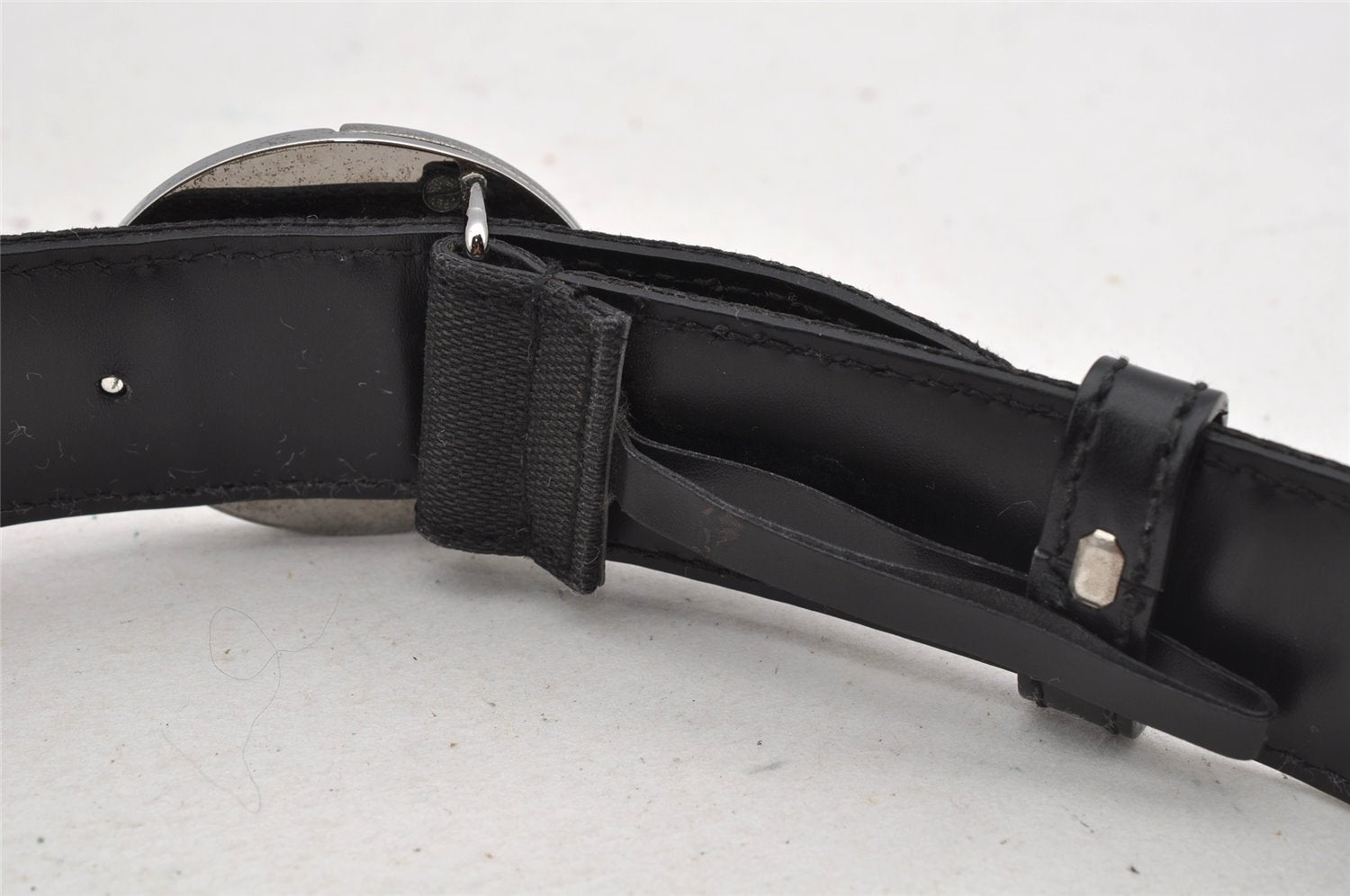 Authentic GUCCI Belt Canvas Leather 76.5-81.5cm 30.1-32.1