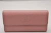 Authentic CHANEL Vintage Calf Skin CoCo Mark Long Wallet Purse Pink 6033I