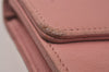 Authentic CHANEL Vintage Calf Skin CoCo Mark Long Wallet Purse Pink 6033I