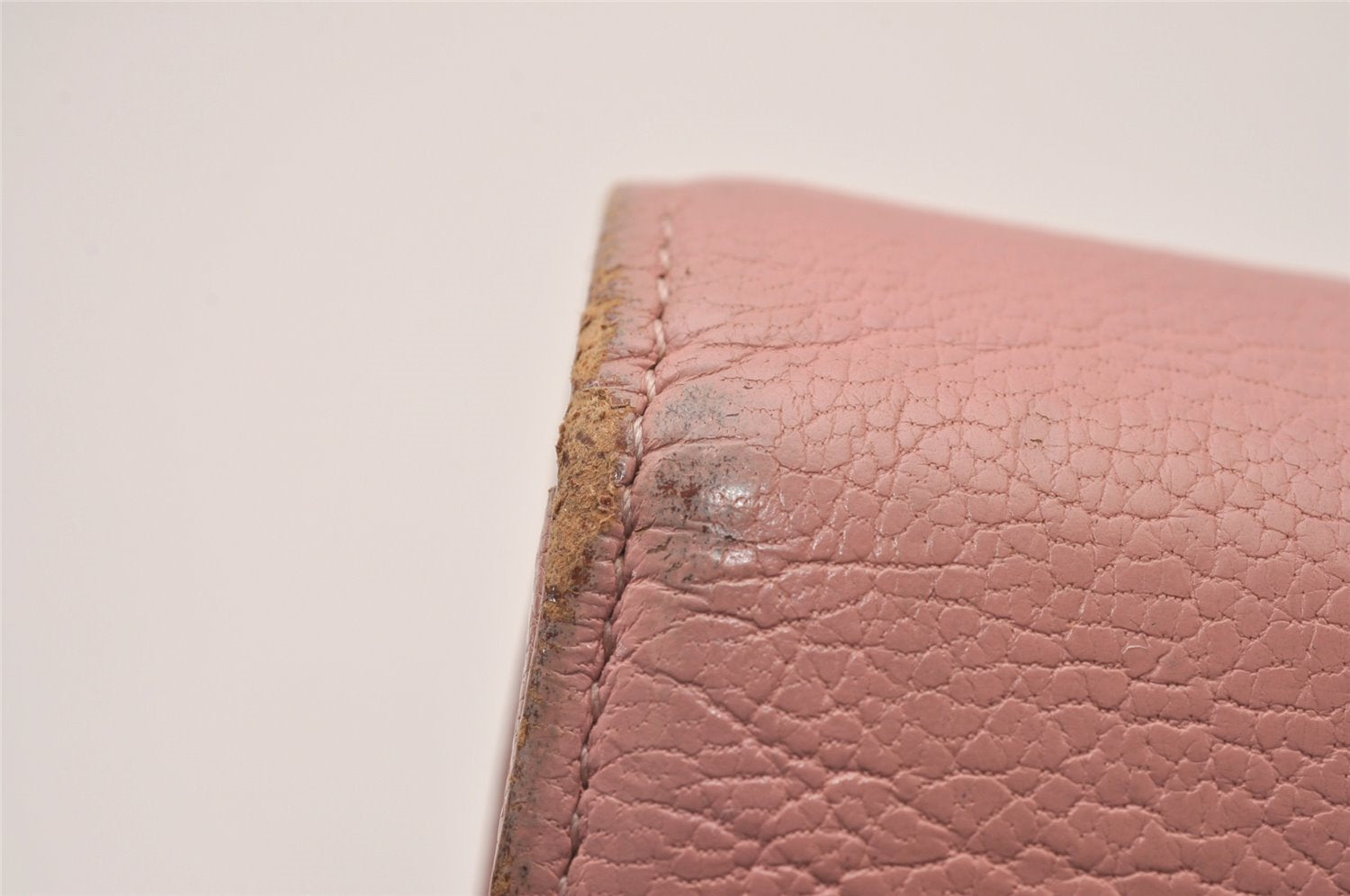 Authentic CHANEL Vintage Calf Skin CoCo Mark Long Wallet Purse Pink 6033I