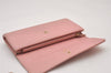 Authentic CHANEL Vintage Calf Skin CoCo Mark Long Wallet Purse Pink 6033I