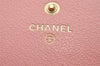 Authentic CHANEL Vintage Calf Skin CoCo Mark Long Wallet Purse Pink 6033I