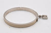 Authentic HERMES Kelly H Logo Bangle Bracelet Silver White 6035I