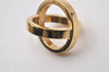 Authentic HERMES Scarf Ring Cosmos Bijouterie Fantaisie Gold Tone 6036I