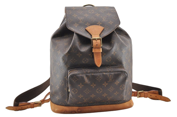 Authentic Louis Vuitton Monogram Montsouris GM Backpack M51135 LV 6038I