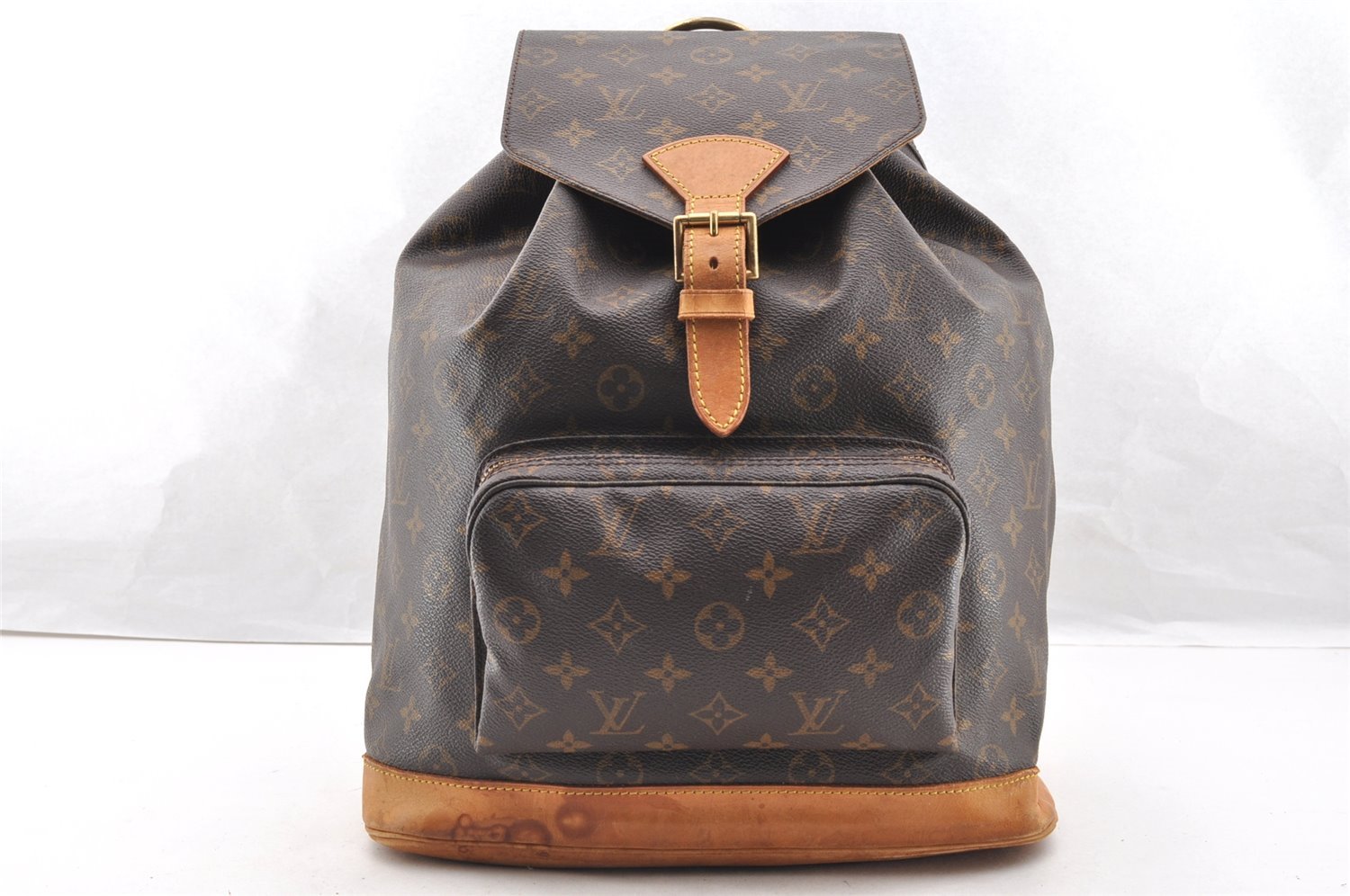 Authentic Louis Vuitton Monogram Montsouris GM Backpack M51135 LV 6038I