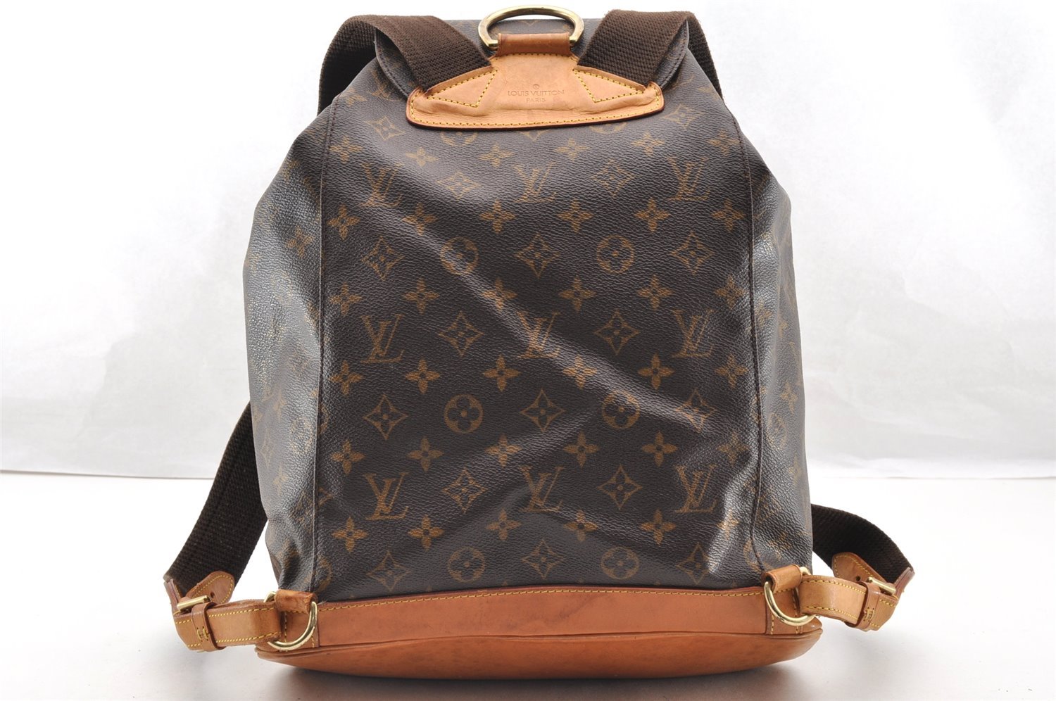 Authentic Louis Vuitton Monogram Montsouris GM Backpack M51135 LV 6038I