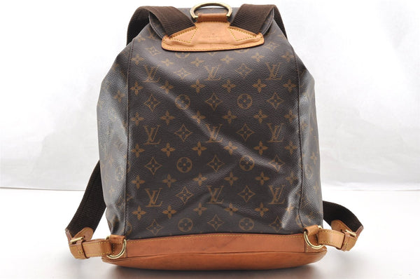 Authentic Louis Vuitton Monogram Montsouris GM Backpack M51135 LV 6038I