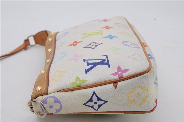 LOUIS VUITTON Monogram Multicolor Pochette Accessoires Pouch M92649 White 6039C