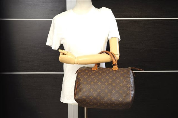 Authentic Louis Vuitton Monogram Speedy 30 Hand Boston Bag M41526 LV 6044E