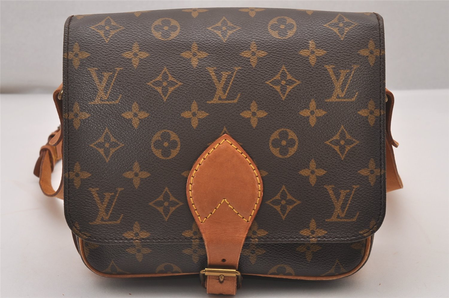 Authentic Louis Vuitton Monogram Cartouchiere MM M51253 Shoulder Cross Bag 6044I