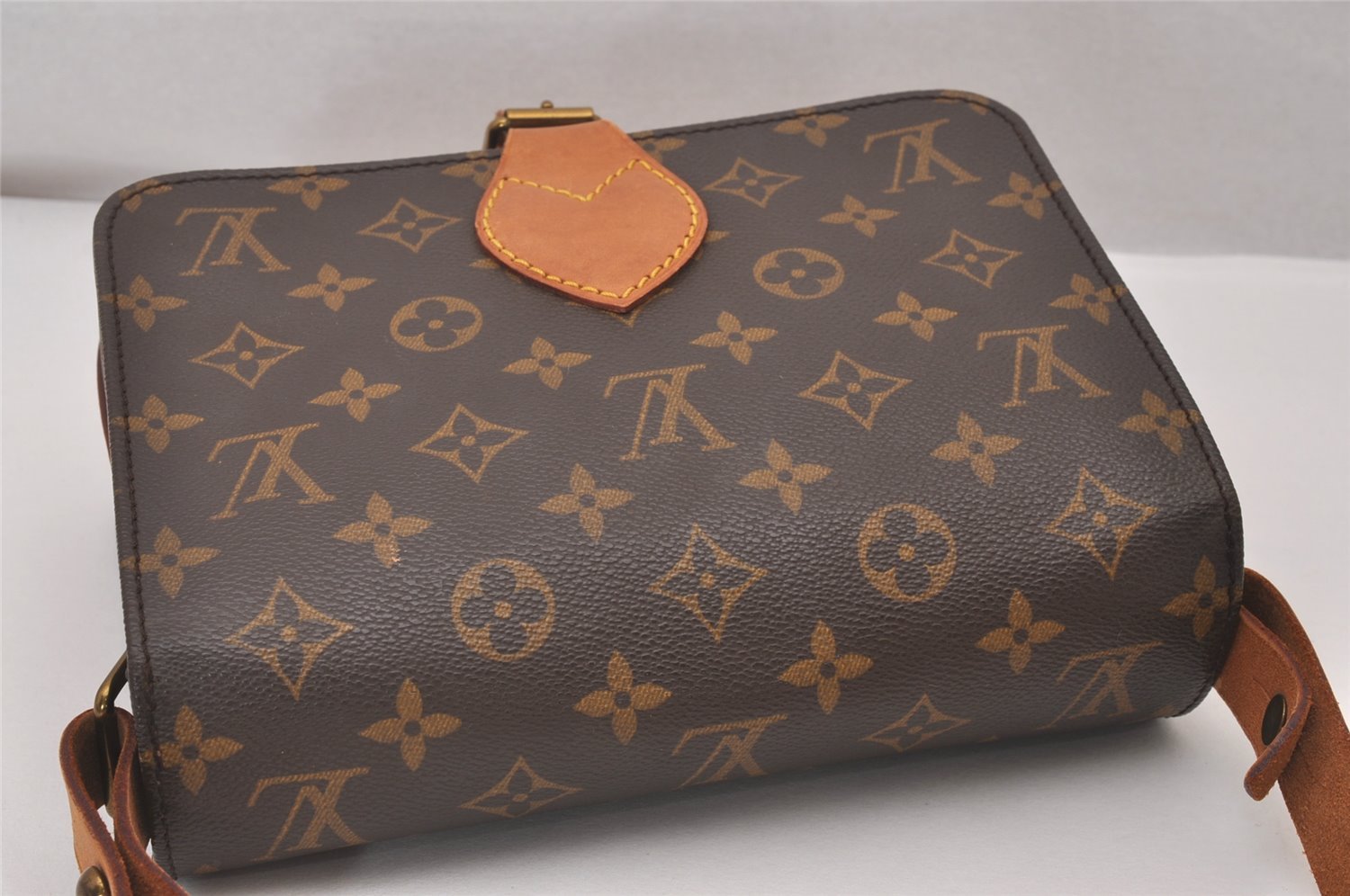Authentic Louis Vuitton Monogram Cartouchiere MM M51253 Shoulder Cross Bag 6044I