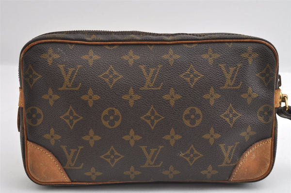 Auth Louis Vuitton Monogram Marly Dragonne GM M51825 Clutch Hand Bag Junk 6045I