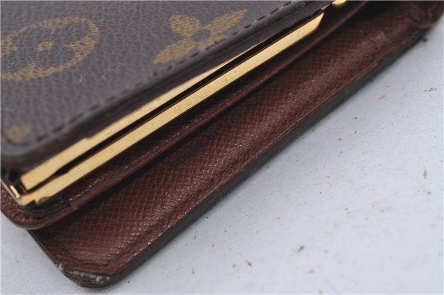 Auth Louis Vuitton Monogram Porte Monnaie Billets Viennois M61663 Wallet 6046D