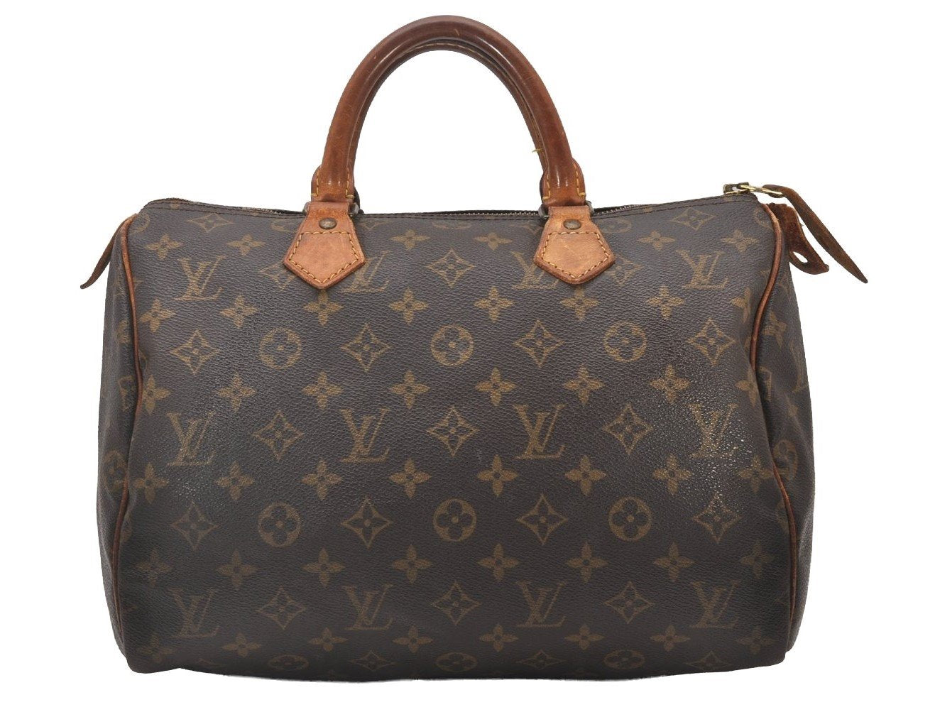 Authentic Louis Vuitton Monogram Speedy 30 Hand Boston Bag M41526 LV 6046I