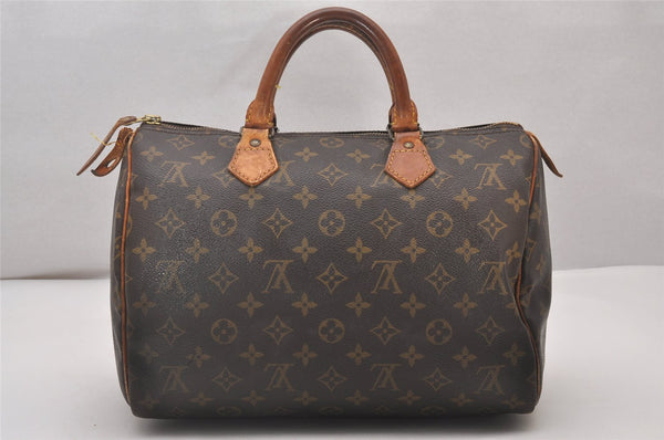 Authentic Louis Vuitton Monogram Speedy 30 Hand Boston Bag M41526 LV 6046I