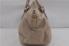 Authentic PRADA Vintage 2Way Leather Shoulder Tote Bag Beige 6047D