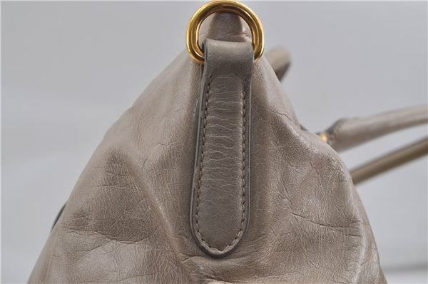 Authentic PRADA Vintage 2Way Leather Shoulder Tote Bag Beige 6047D