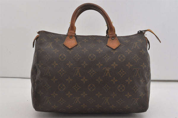 Authentic Louis Vuitton Monogram Speedy 30 Hand Boston Bag M41526 LV 6047I