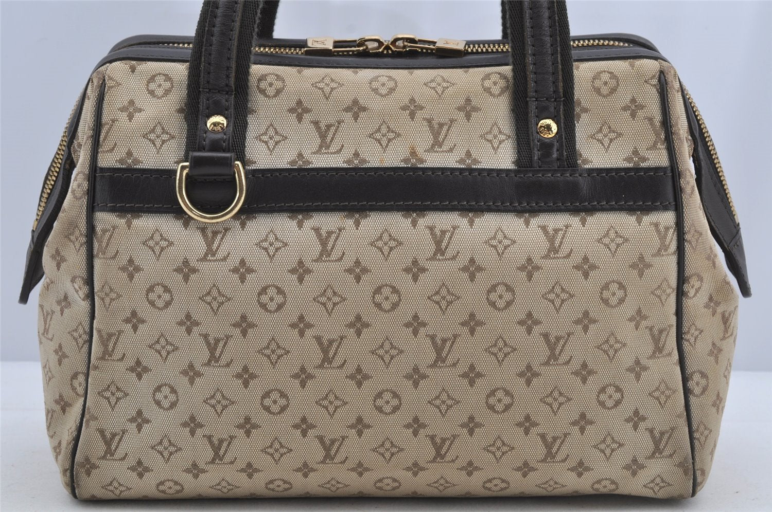 Auth Louis Vuitton Monogram Mini Josephine PM Hand Bag M92215 Khaki Beige 6048I