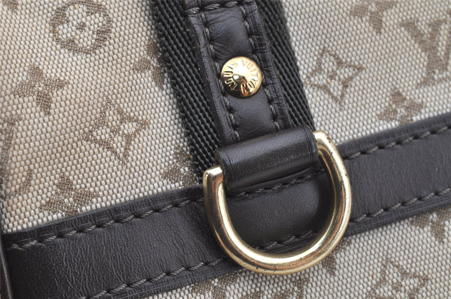 Auth Louis Vuitton Monogram Mini Josephine PM Hand Bag M92215 Khaki Beige 6048I