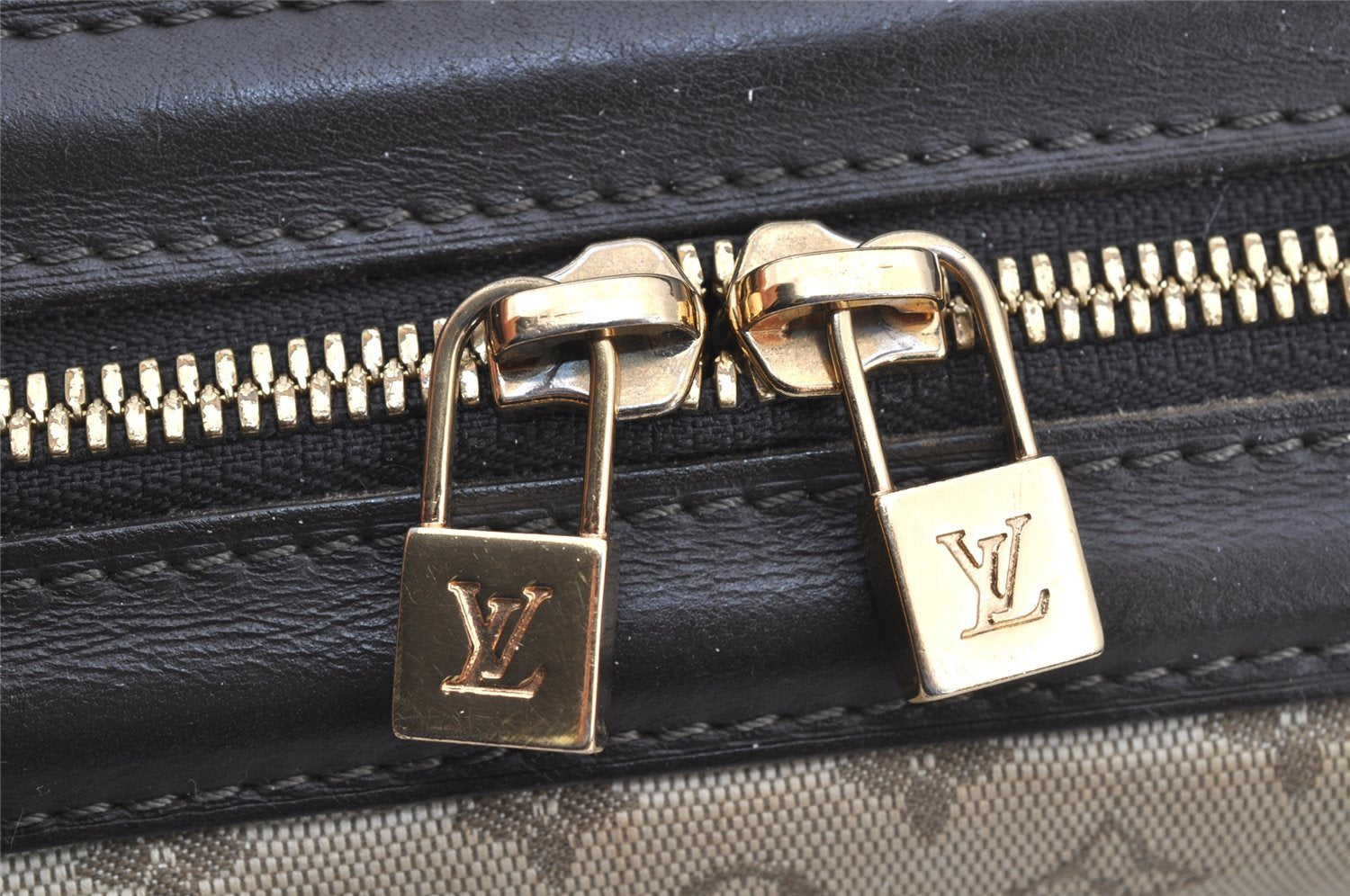 Auth Louis Vuitton Monogram Mini Josephine PM Hand Bag M92215 Khaki Beige 6048I