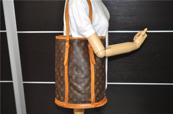 Authentic LOUIS VUITTON Monogram Bucket GM Shoulder Bag M42236 LV 6049C