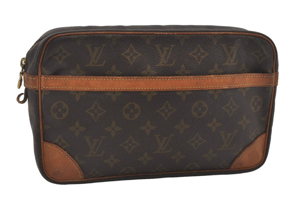 Authentic Louis Vuitton Monogram Compiegne 28 Clutch Hand Bag M51845 LV 6049I