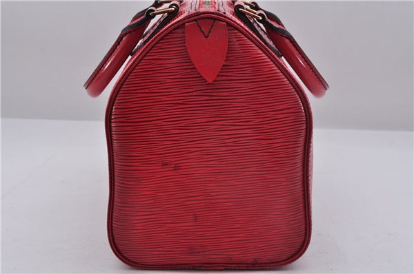 Authentic Louis Vuitton Epi Speedy 25 Hand Boston Bag Red M43017 LV 6050E