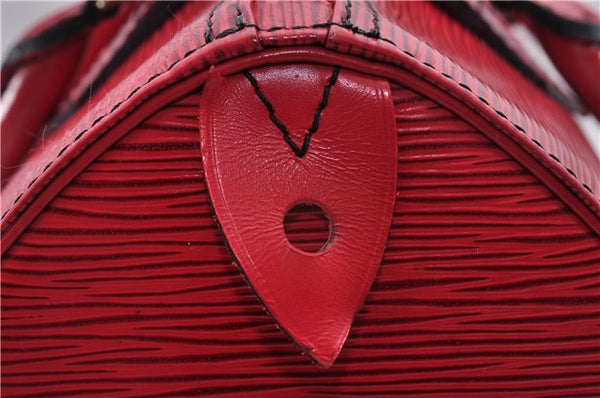 Authentic Louis Vuitton Epi Speedy 25 Hand Boston Bag Red M43017 LV 6050E