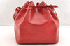 Authentic Louis Vuitton Epi Petit Noe Shoulder Drawstring Bag M44107 Red 6051I