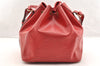 Authentic Louis Vuitton Epi Petit Noe Shoulder Drawstring Bag M44107 Red 6051I