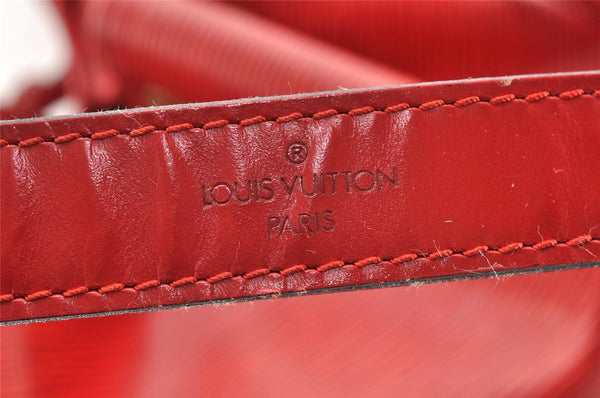 Authentic Louis Vuitton Epi Petit Noe Shoulder Drawstring Bag M44107 Red 6051I