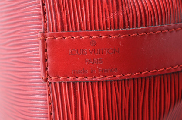 Authentic Louis Vuitton Epi Petit Noe Shoulder Drawstring Bag M44107 Red 6051I