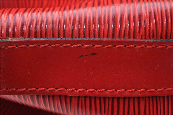 Authentic Louis Vuitton Epi Petit Noe Shoulder Drawstring Bag M44107 Red 6051I