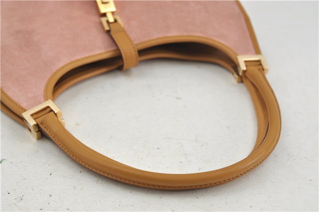 Authentic GUCCI Jackie Shoulder Hand Bag Suede Leather 0021068 Pink 6052D