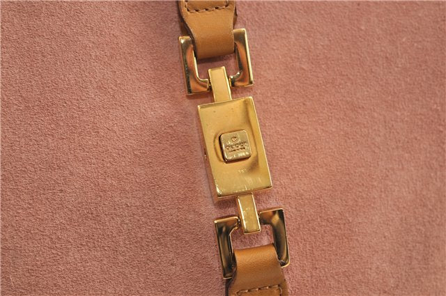 Authentic GUCCI Jackie Shoulder Hand Bag Suede Leather 0021068 Pink 6052D