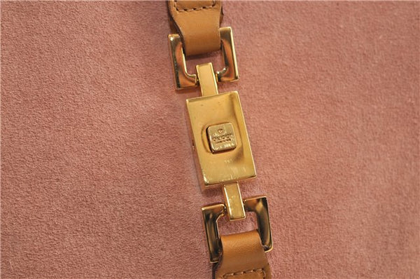 Authentic GUCCI Jackie Shoulder Hand Bag Suede Leather 0021068 Pink 6052D