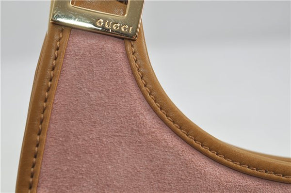 Authentic GUCCI Jackie Shoulder Hand Bag Suede Leather 0021068 Pink 6052D