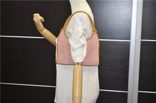 Authentic GUCCI Jackie Shoulder Hand Bag Suede Leather 0021068 Pink 6052D