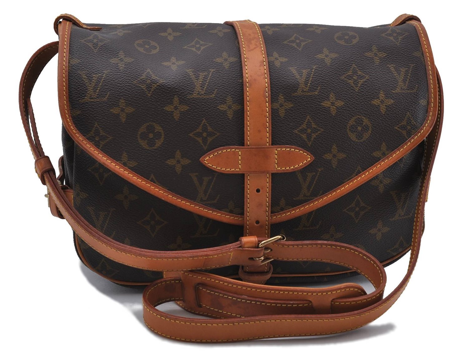Auth LOUIS VUITTON Monogram Saumur 30 Shoulder Cross Body Bag M42256 LV 6053C