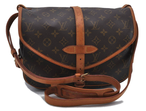 Auth LOUIS VUITTON Monogram Saumur 30 Shoulder Cross Body Bag M42256 LV 6053C