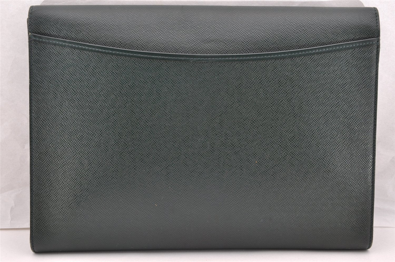 Auth Louis Vuitton Taiga Volga Document case Clutch Bag Green M30204 LV 6053I