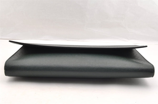 Auth Louis Vuitton Taiga Volga Document case Clutch Bag Green M30204 LV 6053I